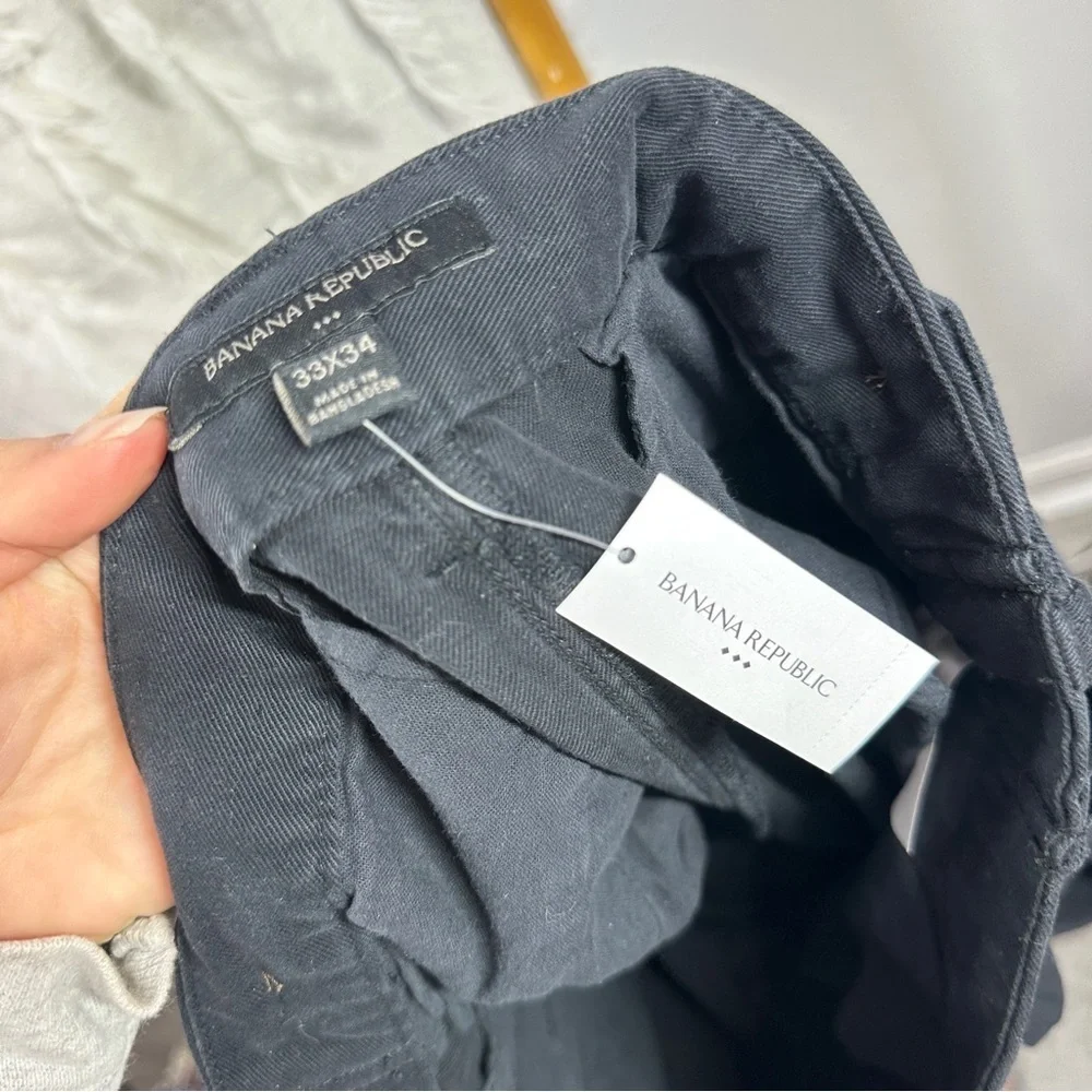 NWT Men’s Banana Republic Pleated Explorer Pant Black sz 33x34